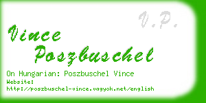 vince poszbuschel business card